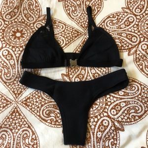 Blue Life Black Bikini NWOT Size Medium